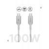Spigen USB-C to USB-C 2 Metre Kablo 100W Güç / PPS 2.0 Desteği Super Hızlı Şarj / 5 Gbps (E-Marker Çip) Data Aktarım Hızı / PD USB 3.2 Type-C Ekstra Dayanıklı MFI Lisanslı White - ACA08775