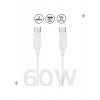 Spigen USB-C to USB-C 2 Metre Kablo 60W Güç / PPS 2.0 Desteği Super Hızlı Şarj / 480 Mbps Data Aktarım Hızı Type-C Ekstra Dayanıklı White - ACA08719