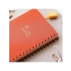 Spiralli Sert Kapak Keten Noktalı Not Defteri - Mercan