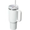 Buz Beyazı Renkli Pipetli Termos Bardak, 1.18 L Kapasite ile