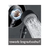 Su Tasarruflu Siyah Turbo Fan Duş Başlığı, Yüksek Basınçlı