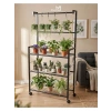 Tekerlekli Metal Saksı Standı, 3 Raflı Portatif Çiçek Rafı