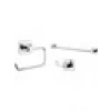Tema Kare Üçlü Set (Havluluk - Askılık -Tuvalet Kağıtlığı)