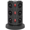 Tower Tipi Akım Korumalı Priz, 12 Prizli ve 4 USB Girişli