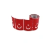 Türk Bayrağı Etiketi, Kuşe Rulo, 90mm x 60mm, 300 Adet