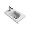 Turkuaz Seramik Frame Etajerli Lavabo Soldan Batarya Delikli 50 x 28 cm