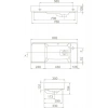 Turkuaz Seramik Sharp 80X35 cm Etajerli Lavabo