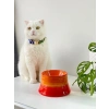 Turuncu Seramik Kedi ve Köpek Mama Su Kabı - Colorful Moon Bowl