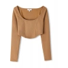 Twist Uzun Kollu Crop T-Shırt