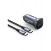 UGREEN 30W QC PD Alüminyum Araç Çakmaklık Şarj Cihazı 1xUSB-C, 1xUSB-A, Gri, 40858