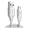 Ugreen Micro USB Örgülü Data ve Şarj Kablosu Beyaz 1 Metre
