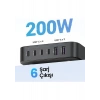 UGREEN Nexode 200W GaN II 6 Portlu Masaüstü Hızlı Şarj Cihazı İstasyonu 4xUSB-C, 2xUSB-A, Gri - 40914