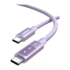 Ugreen Uno Usb-C 100W 5A Qc Pd Örgülü Hızlı Şarj Kablosu, 1 Metre, Mor, 65092