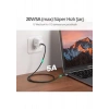 Ugreen Usb-C 100W 5A Qc Pd Örgülü Hızlı Şarj Kablosu, 3 Metre, Siyah - 90120