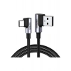 UGREEN USB-C to USB-A 3A QC 90 Derece Hızlı Şarj Kablosu, 1 Metre, Uzay Girişi, 20856