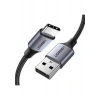 UGREEN USB-C - USB-A 3A QC Örgülü Hızlı Şarj Kablosu, 0,5 m, Siyah, 60125