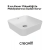 Ultra Kare Beyaz Deliksiz Lavabo 40 Cm UL040