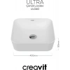 Ultra Kare Beyaz Deliksiz Lavabo 40 Cm UL040