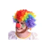 Unisex Renkli Palyaço Peruk ve Burun Seti