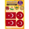 Ütü ile Yapışan Türk Bayrağı Seti, 4 Adet Aplike Patch