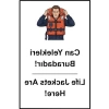 Uyarı Sticker Seti, Tekne Marin Can Yelekleri İçin 12x18 cm
