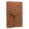 Vintage Baskılı Deri Kapaklı Günlük Defter, Hediyelik Tasarım