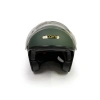Vintage Stil Yarım Motosiklet Kask - Çift Vizörlü, Mat Yeşil
