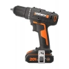 Worx WX108 20V/2.0AH. Li-Ion Çift Akülü Profesyonel Şarjlı Matkap