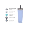 Yalıtımlı Su Şişesi, Pipetli ve Mavi Renkli 720 ml