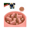 Yavaş besleyici köpek mama kabı, pembe, obezite önleyici
