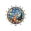 Yıldızlı Gecenin Altındaki Kedi Ahşap Puzzle - 252 Parça, 29 x 29 cm