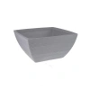 Yivli Gri Plastik Kare Saksı, 52x52x25 cm