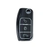Yüksek Kaliteli 3 Butonlu Anahtar Kılıfı - Siyah/Gümüş