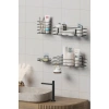 Zabata Yapışkanlı Banyo Seti Duş Rafı + Sabunluk + Diş Fırçalık Metal Set