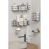Zabata Yapışkanlı Banyo Seti Duş Rafı + Sabunluk + Diş Fırçalık Metal Set