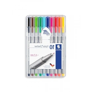 0.3 mm Uçlu Üçgen Fineliner Kalem Seti, 10 Adet, Yüksek Kalite