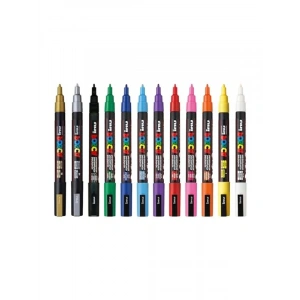 0.9-1.3 mm Keçe Uçlu Markör Kalem Seti, 12li