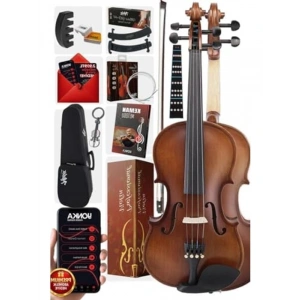 1/2 Boy Çocuk Keman, Profesyonel Set ile 8-10 Yaş için