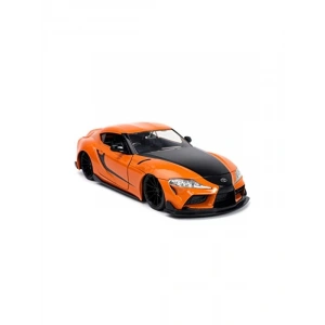 1:24 Ölçekli Turuncu Toyota GR Supra Modeli, Hızlı ve Öfkeli