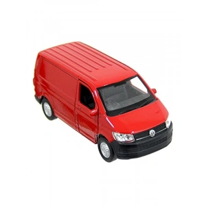 1:38 Ölçekli Kırmızı Minibüs, Volkswagen Transporter T6 Çek Bırak Tasarımı