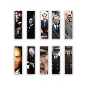 10 Adet 40x145 mm Boyutunda Atatürk Kitap Ayracı