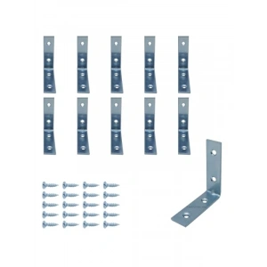 10 Adet L Demir Gönye Köşebent, 16x55x55mm, Mobilya Sabitleme Aparatı