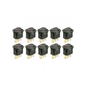 10 Adet Yuvarlak Elektrik Düğmesi ON-OFF Anahtar