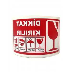 10 cm x 5 cm Kırılabilir Uyarı Etiketi, 1 Rulo 250 Adet