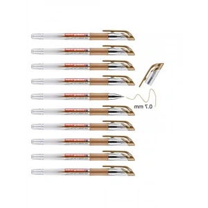 10 Kalem Jel Roller Kalem Seti, Bakır Renk, 0.7 mm