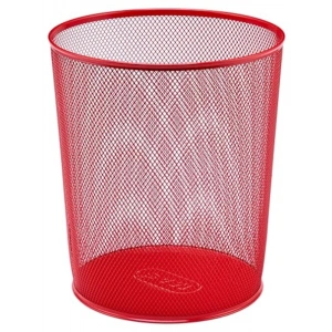 10 Litre Hacimli Kırmızı Metal Delikli Çöp Kovası