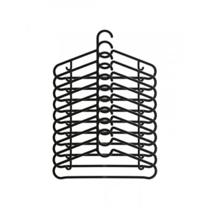 10lu Güçlendirilmiş Plastik Giysi Askısı - Siyah