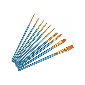 10lu Sanatçı Fırçası Seti - Naylon Fırça, Çeşitli Boyutlar