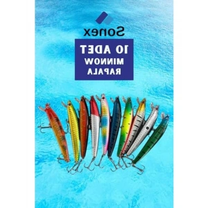 10lu Suni Balık Seti, 10 cm, 9 gr, Dalış için Karbon Çelik İğne