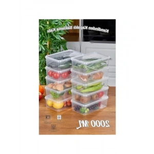 10lu Yandan Açılır Kapaklı Saklama Kabı Seti - 2000ml